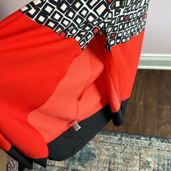 Donna Morgan Dress size 12 Maxi Geometric Red Pink Black - Picture 3 of 6